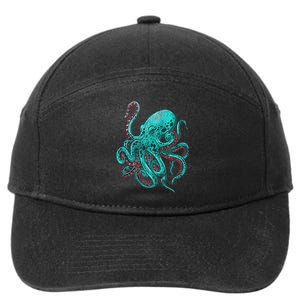 Kraken Octopus Gift 7-Panel Snapback Hat