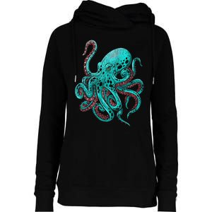 Kraken Octopus Gift Womens Funnel Neck Pullover Hood