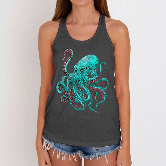 Kraken Octopus Gift Women's Knotted Racerback Tank