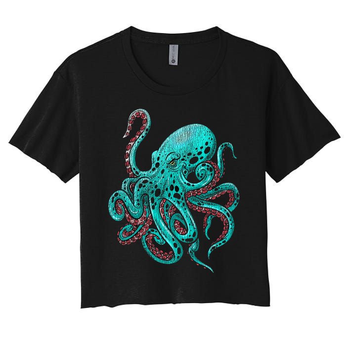 Kraken Octopus Gift Women's Crop Top Tee