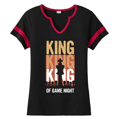 King Of Game Night Funny Gift Ladies Halftime Notch Neck Tee