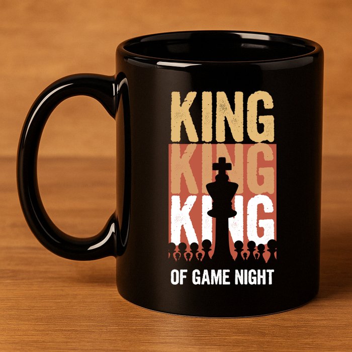 King Of Game Night Funny Gift 11oz C Handle Ceramic Mug