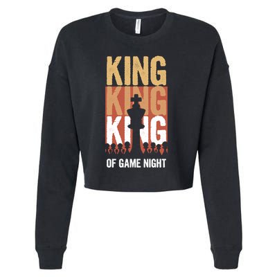 King Of Game Night Funny Gift Cropped Pullover Crew