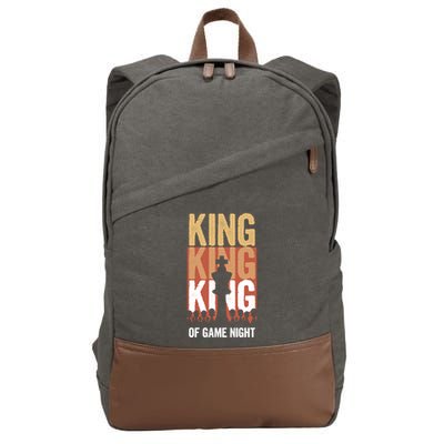 King Of Game Night Funny Gift Cotton Canvas Backpack
