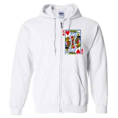 King Of Hearts Costume Playing Card Poker Full Zip Hoodie