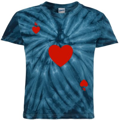 King Of Hearts Playing Card Poker Card Costume Kids Tie-Dye T-Shirt