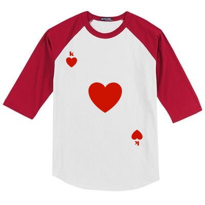 King Of Hearts Playing Card Poker Card Costume Kids Colorblock Raglan Jersey