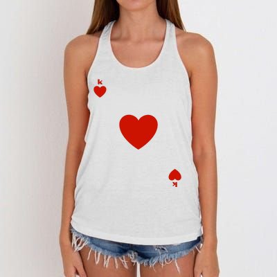 King Of Hearts Playing Card Poker Card Costume Women's Knotted Racerback Tank