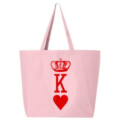King Of Hearts Vintage Crown Engraving Card 25L Jumbo Tote