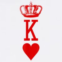 King Of Hearts Vintage Crown Engraving Card Button