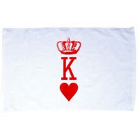 King Of Hearts Vintage Crown Engraving Card Microfiber Hand Towel