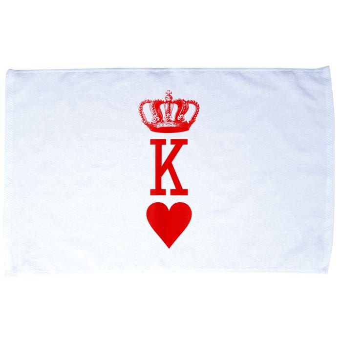 King Of Hearts Vintage Crown Engraving Card Microfiber Hand Towel