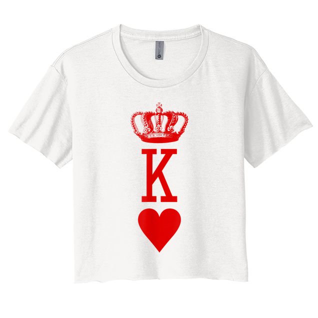 King Of Hearts Vintage Crown Engraving Card Crop Top