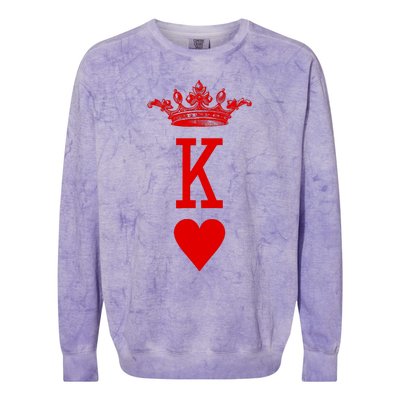 King Of Hearts Vintage Crown Engraving Card Colorblast Crewneck Sweatshirt