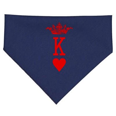 King Of Hearts Vintage Crown Engraving Card USA-Made Doggie Bandana