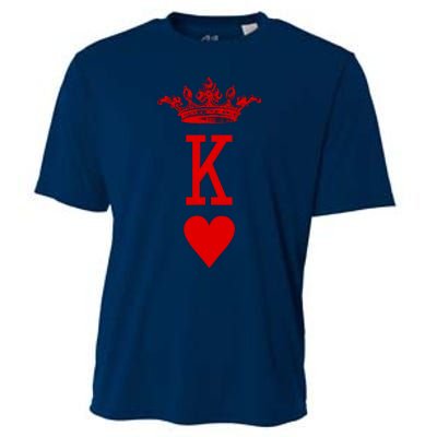 King Of Hearts Vintage Crown Engraving Card Cooling Performance Crew T-Shirt