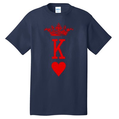 King Of Hearts Vintage Crown Engraving Card Tall T-Shirt