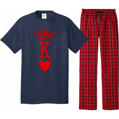 King Of Hearts Vintage Crown Engraving Card Pajama Set