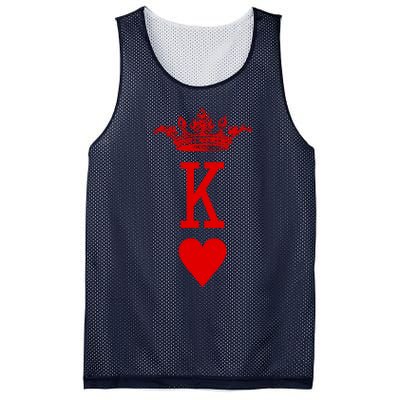 King Of Hearts Vintage Crown Engraving Card Mesh Reversible Basketball Jersey Tank