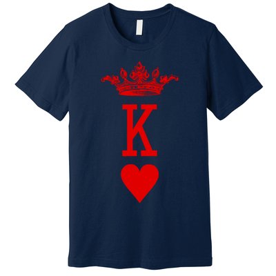 King Of Hearts Vintage Crown Engraving Card Premium T-Shirt