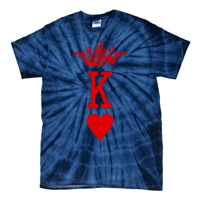 King Of Hearts Vintage Crown Engraving Card Tie-Dye T-Shirt