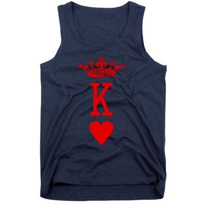 King Of Hearts Vintage Crown Engraving Card Tank Top