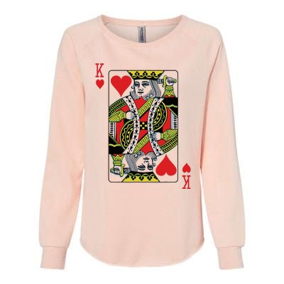 King Of Hearts Playing Card Poker Womens California Wash Sweatshirt