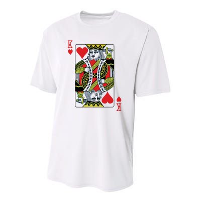 King Of Hearts Playing Card Poker Youth Performance Sprint T-Shirt