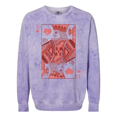 King Of Hearts Valentines Day Cool Vday Couple Matching Colorblast Crewneck Sweatshirt