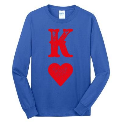 King Of Hearts Playing Cards Couples Halloween Costume Gift Tall Long Sleeve T-Shirt