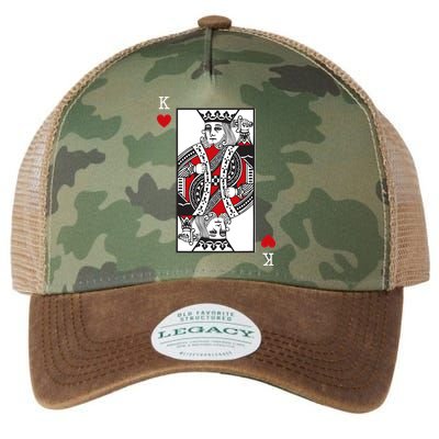 King Of Hearts Valentines Day Cool Playing Card Poker Casino Legacy Tie Dye Trucker Hat