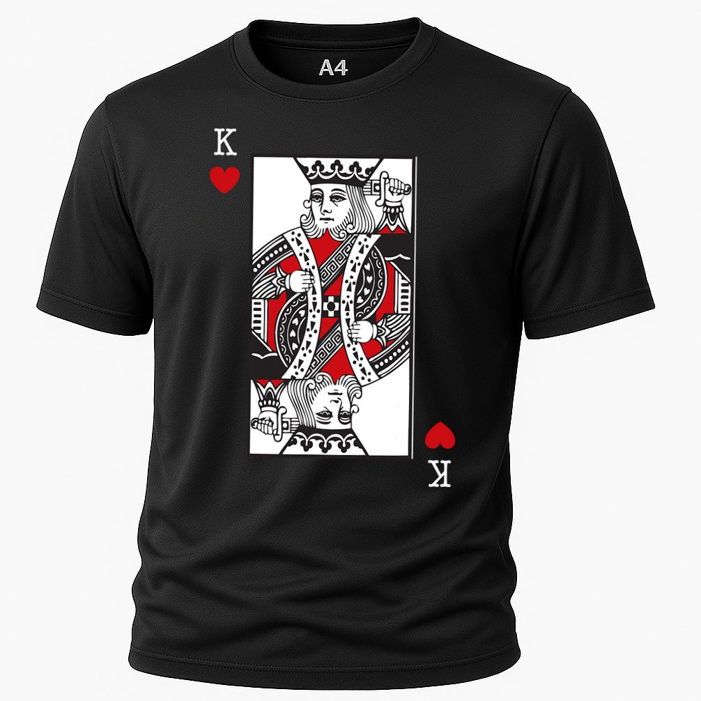 King Of Hearts Valentines Day Cool Playing Card Poker Casino Cooling Performance Crew T-Shirt