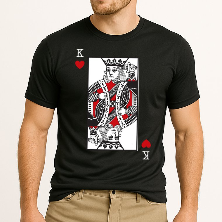 King Of Hearts Valentines Day Cool Playing Card Poker Casino Cooling Performance Crew T-Shirt