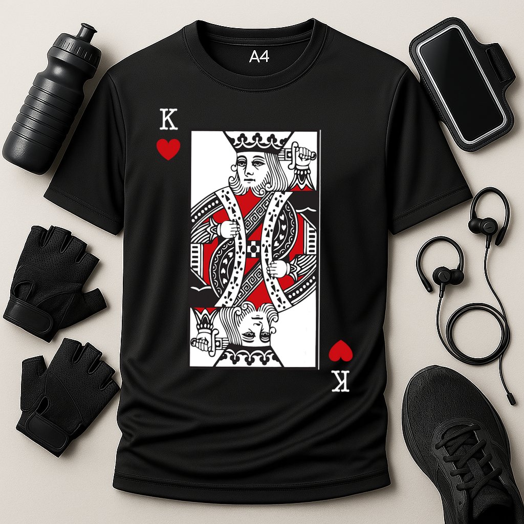 King Of Hearts Valentines Day Cool Playing Card Poker Casino Cooling Performance Crew T-Shirt