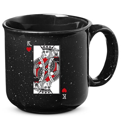 King Of Hearts Valentines Day Cool Playing Card Poker Casino 15oz Campfire Ceramic Mug