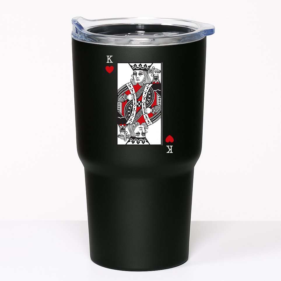 King Of Hearts Valentines Day Cool Playing Card Poker Casino Tumbler
