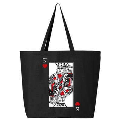 King Of Hearts Valentines Day Cool Playing Card Poker Casino 25L Jumbo Tote