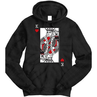 King Of Hearts Valentines Day Cool Playing Card Poker Casino Tie Dye Hoodie
