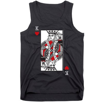 King Of Hearts Valentines Day Cool Playing Card Poker Casino Tank Top