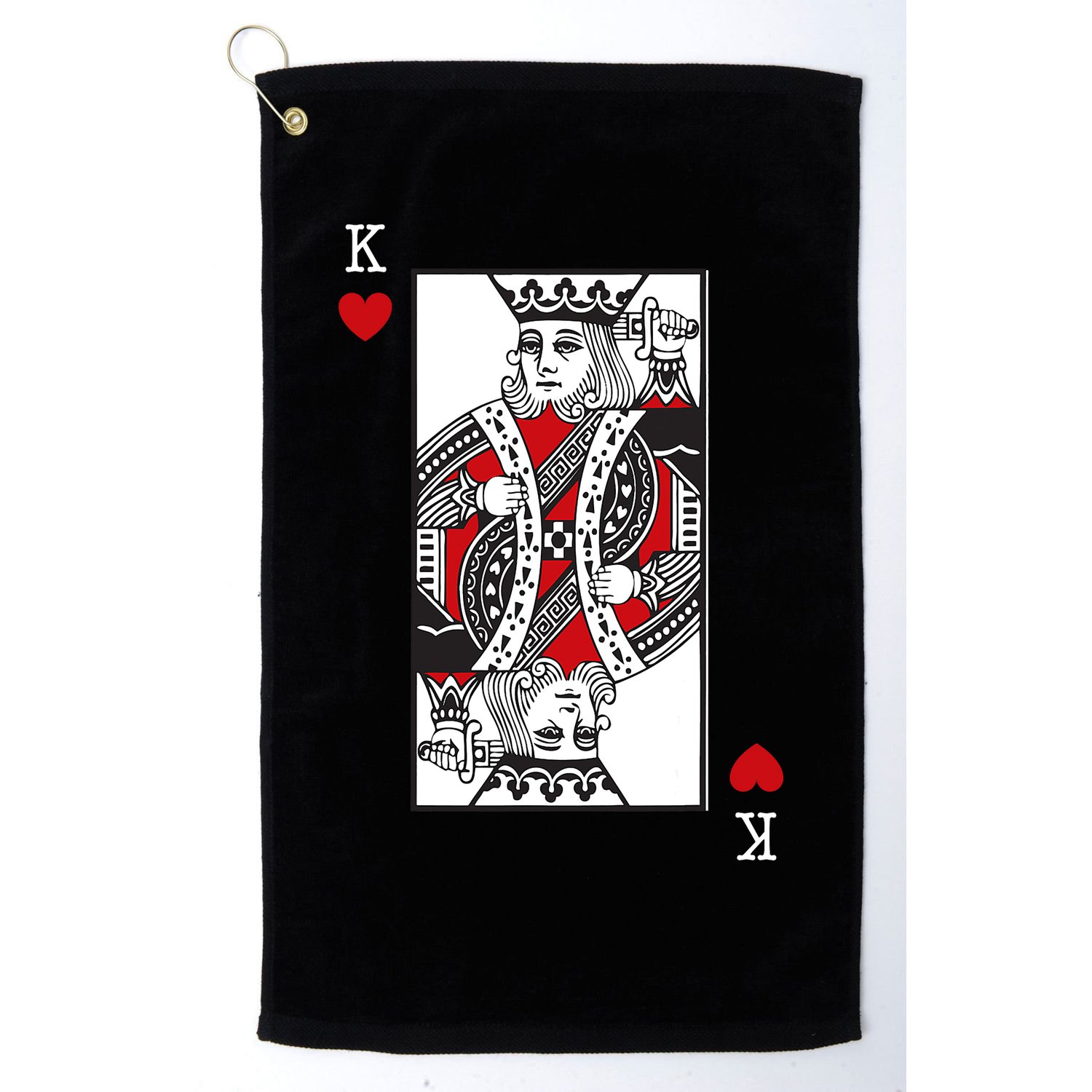 King Of Hearts Valentines Day Cool Playing Card Poker Casino Golf Towel