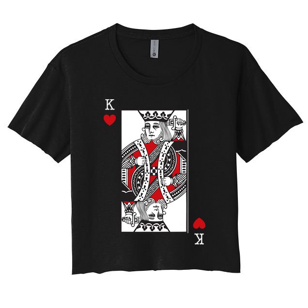 King Of Hearts Valentines Day Cool Playing Card Poker Casino Crop Top