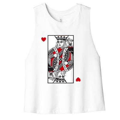 King Of Hearts Valentines Day Cool Playing Card Poker Casino Women's Racerback Cropped Tank