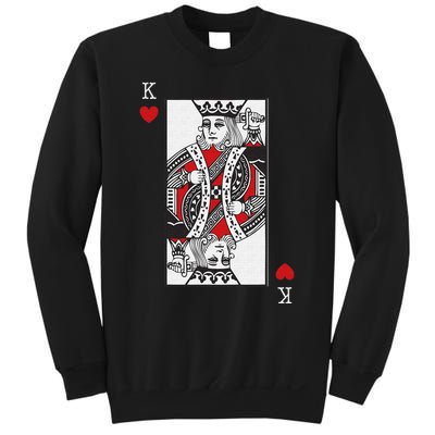 King Of Hearts Valentines Day Cool Playing Card Poker Casino Sweatshirt