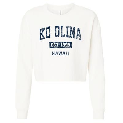 Ko Olina Hawaii Hi Vintage Sports Established Cropped Pullover Crew