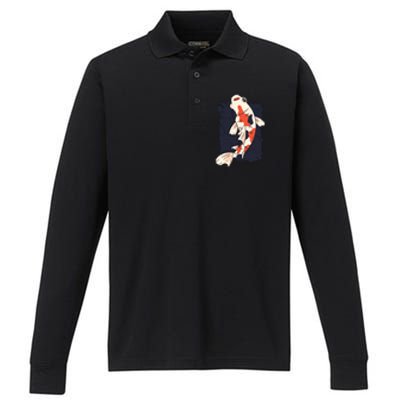 Koi Fish Performance Long Sleeve Polo