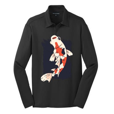 Koi Fish Silk Touch Performance Long Sleeve Polo