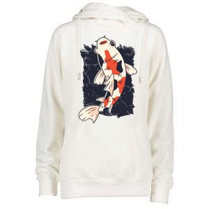 Koi Fish Womens Funnel Neck Pullover Hood