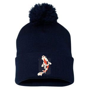 Koi Fish Pom Pom 12in Knit Beanie