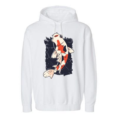 Koi Fish Garment-Dyed Fleece Hoodie