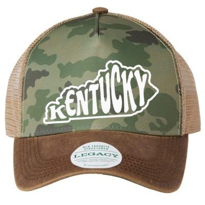 Kentucky Outline In White Legacy Tie Dye Trucker Hat